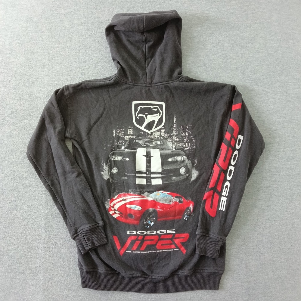 Abercrombie Kids Dodge Viper Graphic Hoodie Black Relaxed Fit 15/16 Pullover